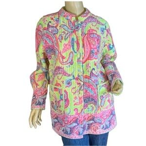 La Cera Multicolor Quilted Reversible Jacket